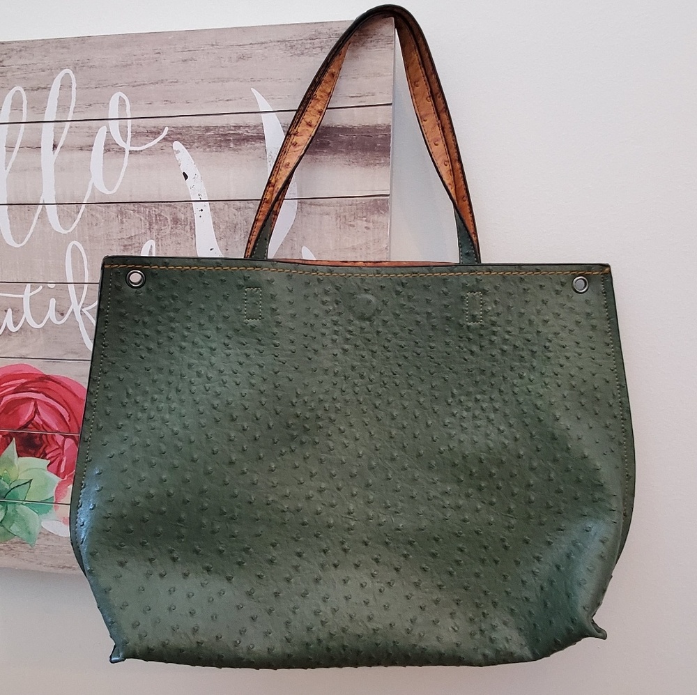 Faux ostrich embossed tote
